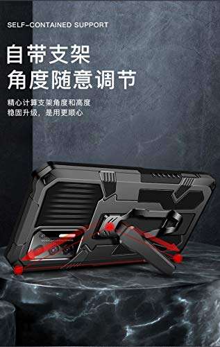 Ranyi for Motorola Moto One 5G Ace Case, Motorola One 5G UW Ace Case, Military Grade Drop Protection Armor Case with Metal Belt Clip Built-in Kickstand Dual Layer Full Body Protective Case -Black 5