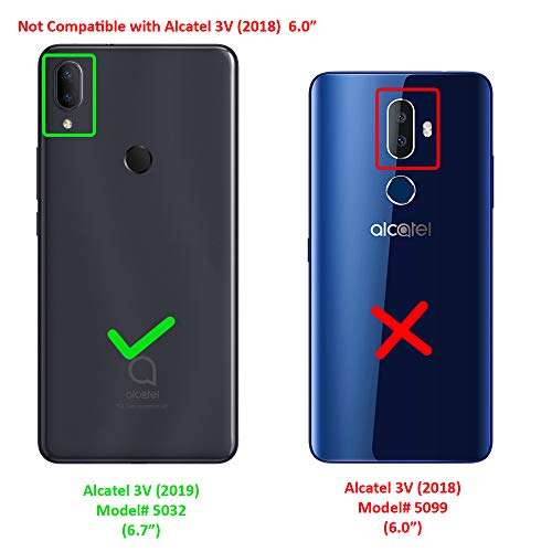 CELZEN - for Alcatel 3V (2019) 5032W - Hybrid Image Phone Case - AD1 Black Marble 2