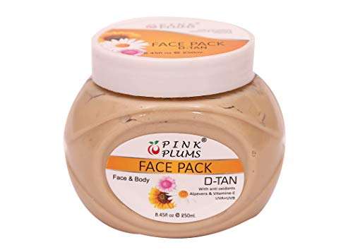 Pink Plums Skin-Whitening Scrub, D-Tan Face Pack, Diamond Massage Cream, Mix Fruit Facial Gel for Face with Vitamin E - 250 ml Each (Combo Pack of 4) 3