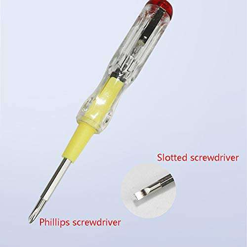 WSDMAVIS 2 Pcs Multifunction LED Electric Test Tester Pen 100-500V Screwdriver Voltage Detector Probe Tool for Household Electrician Circuit Test 5