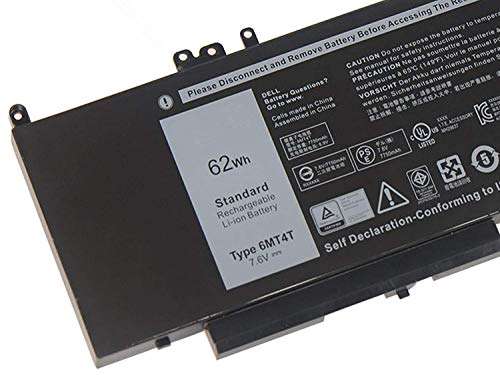 SERNN 6MT4T Replacement Laptop Battery Compatible with Dell Latitude E5470 Latitude E5570 Pricision 3510 Notebook PC, fits 7V69Y TXF9M 0C1P4 79VRK 07V69Y 451-BBUN 451-BBTW [7.6V 62Wh] 2