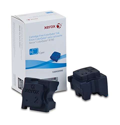 Genuine Xerox Cyan Solid Ink Sticks for the Xerox ColorQube 8700 (2 pcs/Box), 108R00990