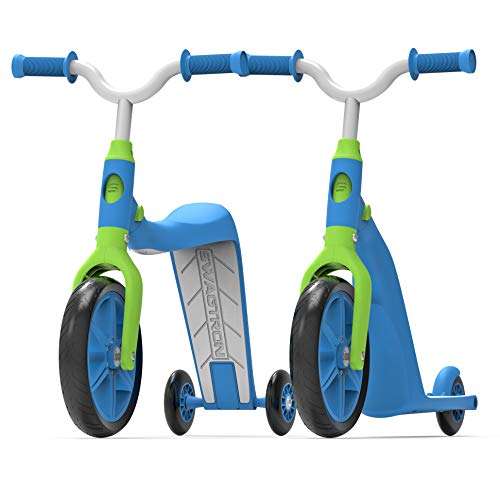 Swagtron K6 Toddler Scooter, Convertible 4-in-1 Ride-On Balance Trike & Training Bike for 3-5 Year Olds — ASTM F963 Certified (Blue) 1
