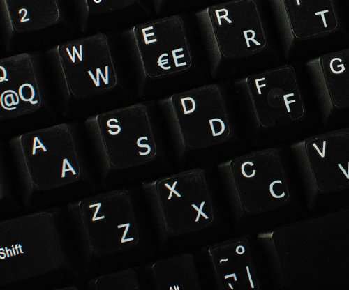 Spanish (Latin American) Keyboard Labels Layout with White Lettering Transparent Background for Desktop, Laptop and Notebook 3