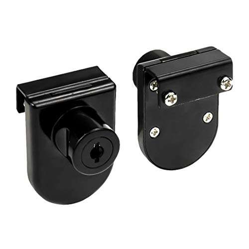 LC LICTOP Zinc Alloy No Drill Glass Door Lock Showcase Lock Single Door Lock with Keys (408- Key Alike) 2 Set 4