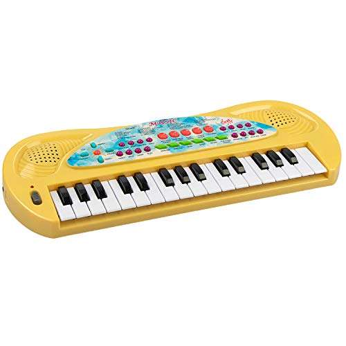 aPerfectLife Kids Piano Keyboard, 32 Keys Multifunction Portable Toy Piano Electronic Music Keyboard Instrument for Early Learning Educational (Yellow) 1