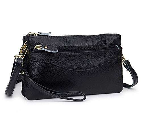 Small Vegan Leather Crossbody Shoulder Bag Cell Phone Wallet Purse Wristlet Clutch with Zipper Pockets Credit Card Slots for iPhone 11 / Galaxy Note 10 Plus/LG Stylo 4 / Pixel 3 OnePlus 7 Pro