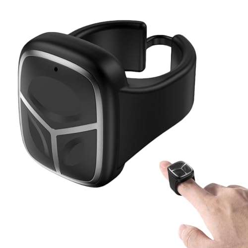 Bluetooth Ring Mouse, Wireless Handheld Remote Control Finger Mouse, Portable Mini Wearable Rechargeable for Phone/Tablets/iOS/Android/Harmony OS (Black) 1
