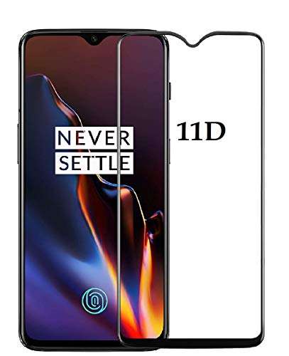 DD SON Tempered Glass Screen Protector Compatible for OnePlus 6T/7 (11D) with Edge to Edge Coverage and Easy Installation kit,Black