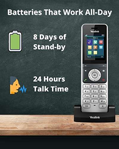 Global Teck Bundle of Yealink W60P IP Cordless Phone Office Bundle, 5 DECT VoiP Handsets, Base Unit, Power Supply, Microfiber Cloth, Requires VoIP Service (Yealink W56P Base and 5 handsets) 2