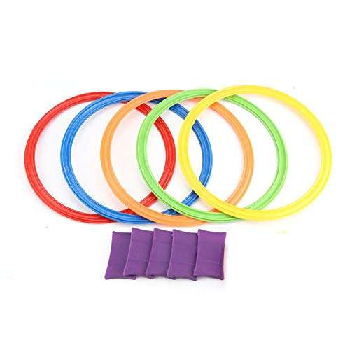 Vikye 5Pcs Jumping Rings, Multi-Colored Eco-Friendly Jumping Rings Game Sports Toy, Outdoor Playing Activity Toy for Children and Kids 1