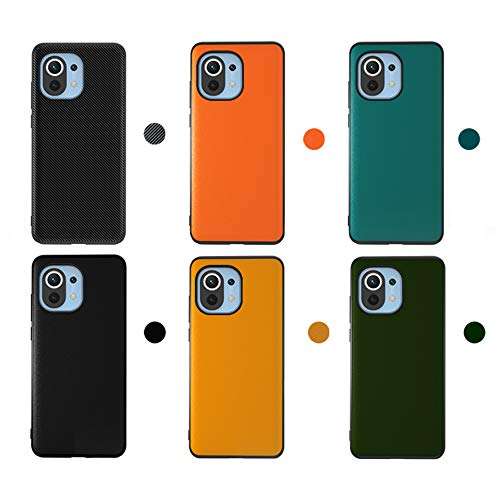 DOOTOO for for Xiaomi Mi 11 Case Luxury Carbon Fiber Leather Hybrid PC Shockproof Protection Cover Case for Xiaomi Mi 11 (Carbon Fiber Black) 5