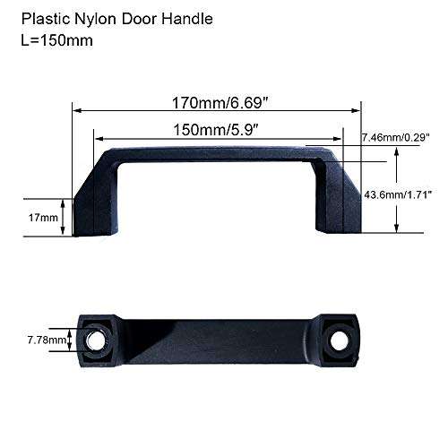 KOOTANS 6 Sets 150mm Black Nylon Plastic Flat Black Handles Pulls with Screws and Nuts and Washers for Aluminum Extrusion Profile 4040 Series with Slot 8mm 3