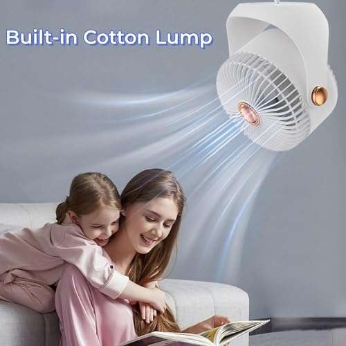 Akari Ak-6" Rechargeable Table Fan USB TYPE C Desktop Air Circulation Fan Desktop Mini Fan Three-speed Adjustable Office Home Fan Table Fans (VAAYU-WHITE) 3