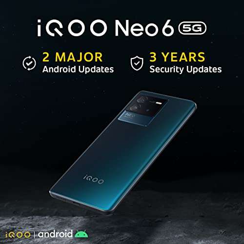 iQOO Neo 6 5G (Dark Nova, 8GB RAM, 128GB Storage) | Only Snapdragon 870 in The Segment | 50% Charge in Just 12 Mins | 90 FPS Gaming Support* 4