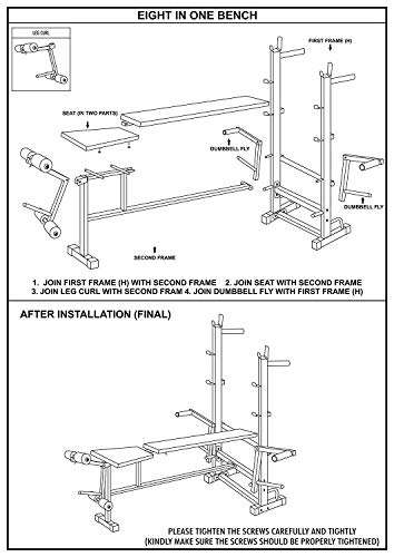 Protoner PR8IN1 Blend Decline Multi Bench for Home Gym 8-in-1 250 Kg Support 6