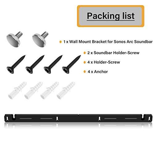 Yaotieci Wall Mount Compatible with Sonos Arc Sound Bar, Floating Style Mounting Bracket for Sonos Arc Wall Mount, Soundbar Mount for Sonos Arc Mount on Wall Under TV 5