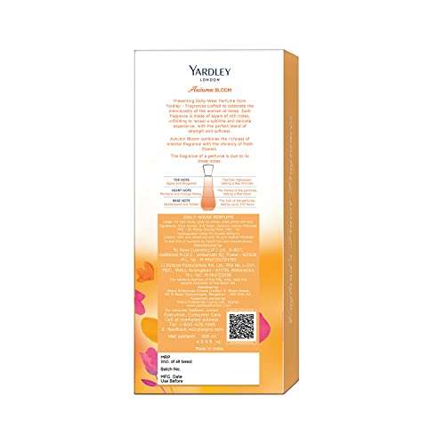 Yardley London Autumn Bloom Perfume Spray Floral Fruity Scent| 90% Naturally Derived| Plumeria & Orange Peony Perfume For Women| 100Ml 3