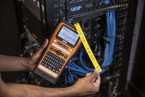 Brother PTE550W Handheld Industrial Label Printer with Wi-Fi and Auto-Cutter - Carry Case - 24mm Labels, Orange 5