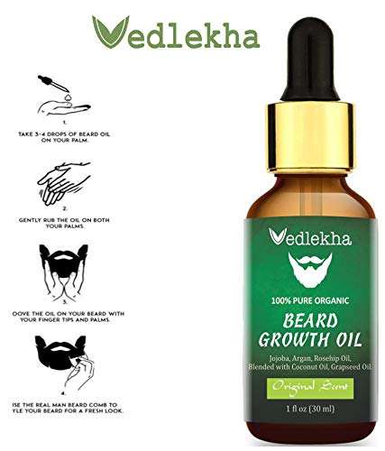Vedlekha Powerfull Beard Growth Oil for Nourishment, Shine & Healthy Beard 30ml 3