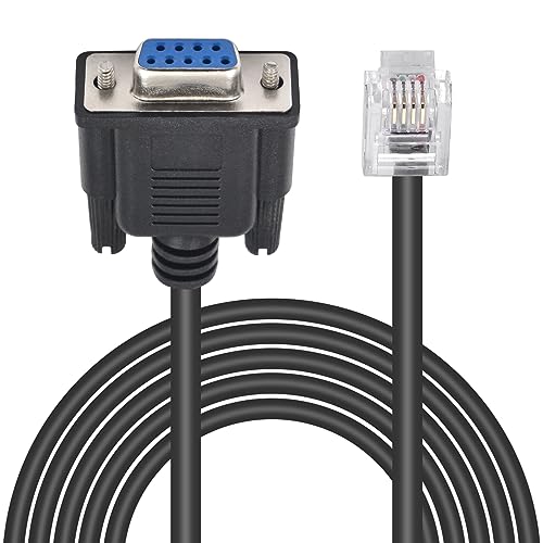 Poyiccot DB9 to RJ11 Adapter Cable 6Feet, DB9 RS232 to RJ11 6P4C Serial Console Cable, DB9 Female to RJ11 Serial Adapter for APC AP7800 AP7900 RS232