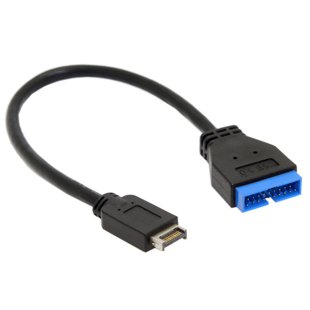 Connectors 20cm Connector Transfer Type-E to 20 Pin Front Panel Accessories USB 3.1 Adapter Cable Black Extension Long Motherboard - (Cable Length:) 4