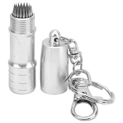 Billiard Tip Pricker, Aluminum Billiard Pricking Pin Cue Pricker with Keychain Pool Stick Needle Billiard Accessory (Silver) Cosmetic supplies 1