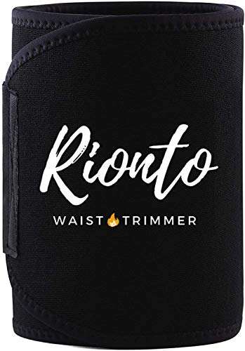 Rionto Sweat Belt for Men and Women – Waist Trainer Sauna Belt, Supports Lower Back (Large) Black 3