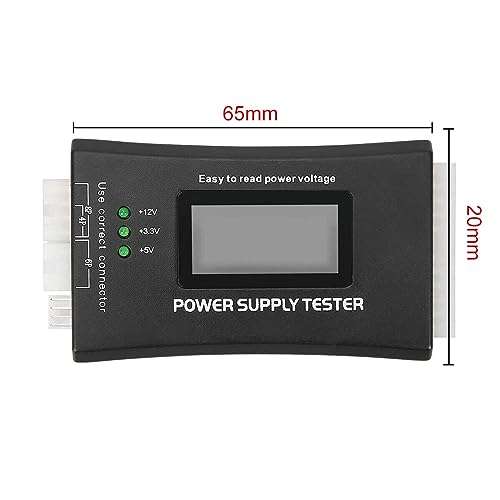 TECKEEN Voltage Tester 20 24 Pin, LCD Power Supply Tester for ATX, ITX, BTX, PCI-E, SATA, HDD 2