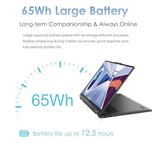 Lenovo Yoga 7i 2-in-1 16" WUXGA 16:10 Touchscreen Laptop, Intel Core i7-1355U, Fingerprint Reader, Backlit KB, 2 x Thunderbolt, Win 11, Storm Grey W/Stylus Pen (16GB RAM | 1TB SSD) 2
