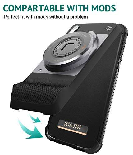 Casewe - Motorola Moto Z3 / Z3 Play Protective Flexible Bumper Case Cover/Compatible with Moto Mods - All Matte Black 2
