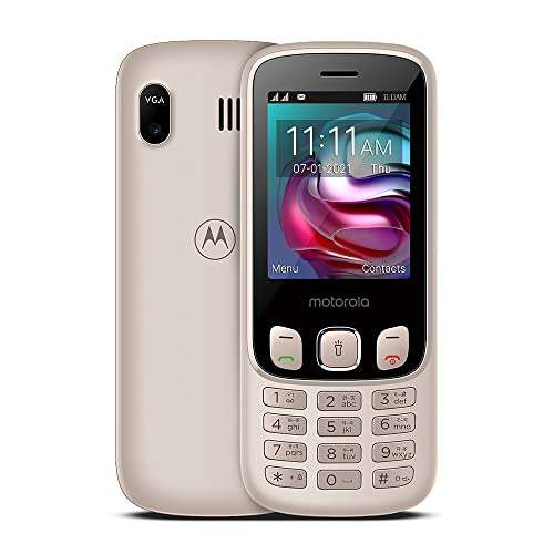Motorola a70 keypad Mobile Dual Sim with Expandable Memory Upto 32GB,Camera, 2.4 inch Screen with 1750 mAh Battery, Rose Gold 6