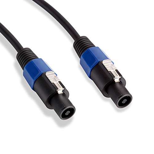 Pyle-Pro Audio Cord Connector to Male Speakon Connection 30 ft 12 Gauge Black Heavy Duty Professional Speaker Cable Wire-Delivers Sound-Pyle PPSS30, USB 3