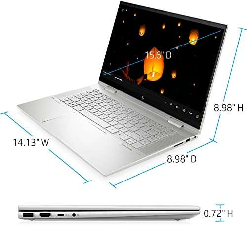 HP Envy x360 2-in-1 Laptop, 15.6" FHD Touchscreen, Intel Core i7-1195G7 Processor, 64GB RAM, 512GB SSD, Webcam, Backlit KB, FP Reader, SD Card Reader, Wi-Fi 6, Windows 11 Home, Stylus Pen Included 4