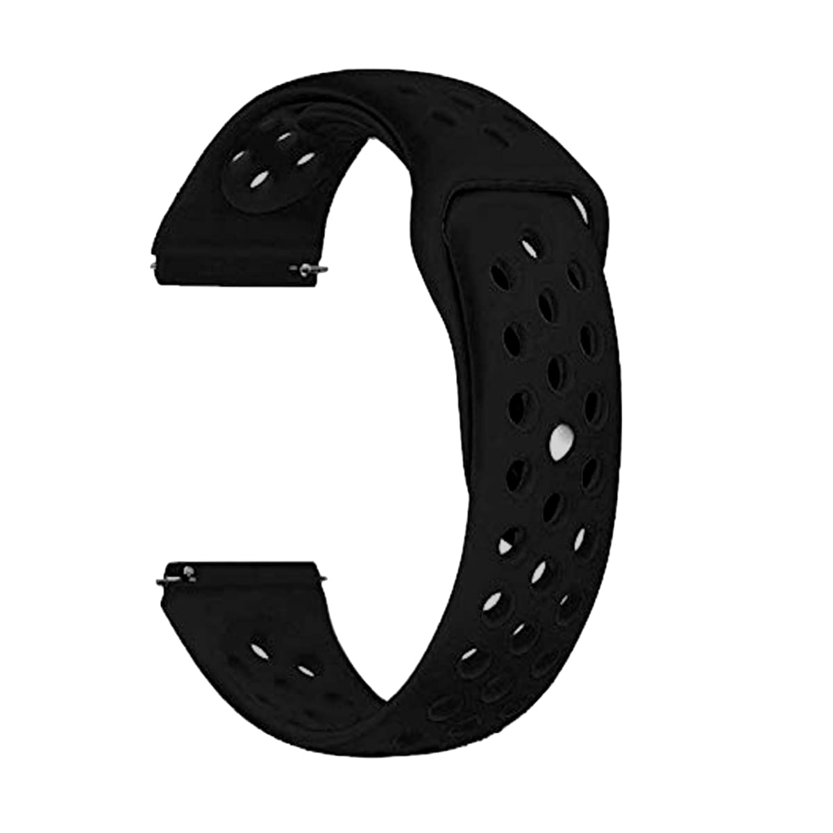 YODI Casual Watch Strap Classic Accessories Belt Band 22mm for Noise Colorfit Pulse Grand Smartwatch Sport Look Dual Color Dot Straps (Full Black)