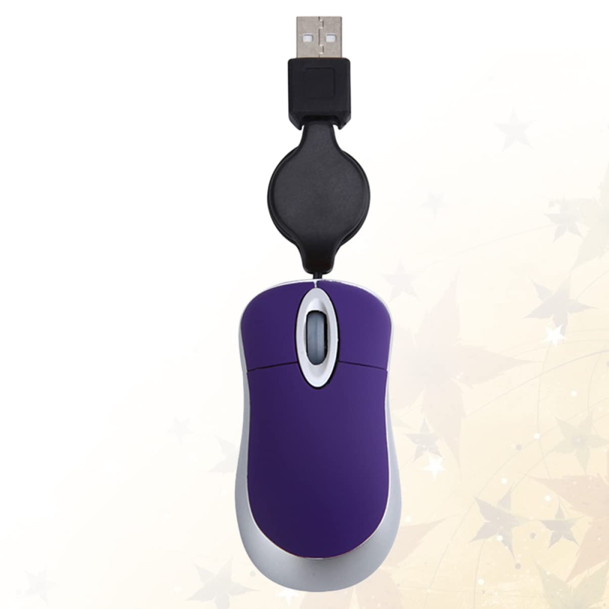 KOMBIUDA Computer Mini USB Mouse Gaming mice Wired USB mice USB Plug Notebook Mouse Working Comfortable Corded Mouse Mute Wired Mouse Luminous Laptop Purple Child Retractable Cable 5
