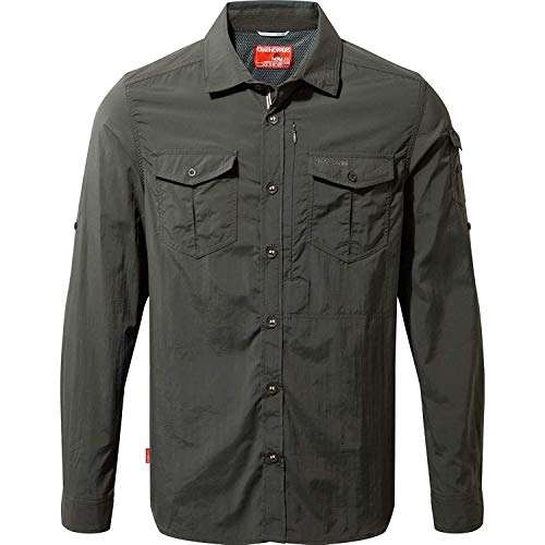 Craghoppers CMS605 Polyester NosiLife Adventure II Long-Sleeved Shirt, Small (Dark Khaki) 6