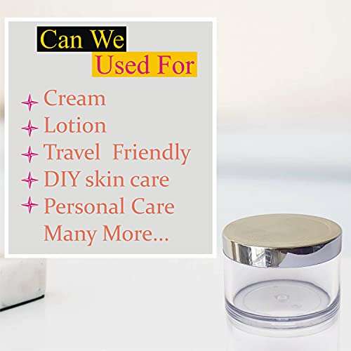 Zenvista 50gm Acrylic Shan Jars with Silver Lid for Lip Balms/DIY Skin Care/Empty Container/Easy to Carry/Travel Friendly, (Pack of 3) 6