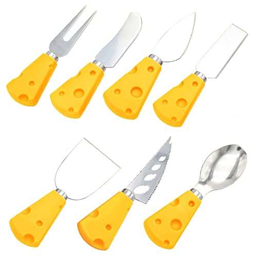 Cheese Knife, 7Pcs Mini Cheese Knife Set for Charcuterie Board, Cheeses Knives Cutter, Small Cheeses Fork Charcuterie Board Knives Set