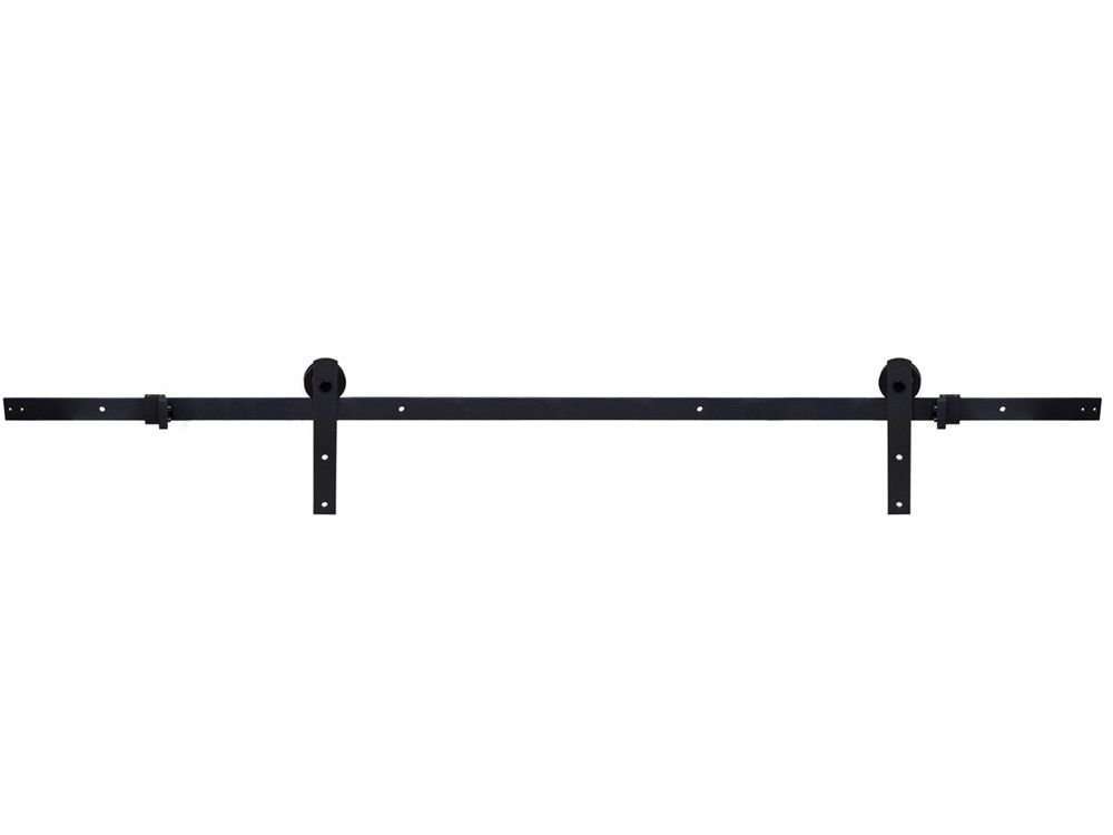 Seleq 6Ft Black Rustic Sliding Barn Door I-Shape Hangers Hardware Kit 3