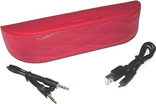 Nutek BT-2102M-3/Red Portable Bluetooth Speaker handsfree w/ MIC rechargeable li-ion battery table-top mini speaker boombox USB/BT/FM/AUX/2 colors