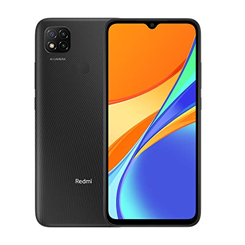 Xiaomi Redmi 9C Smartphone, 3 GB + 64 GB, 6.53 "HD + Dot Drop Display 5000mAh (typ), con Sblocco Faccial AI, 13 MP, Tripla Fotocamera, Grigio (Midnight Grey)