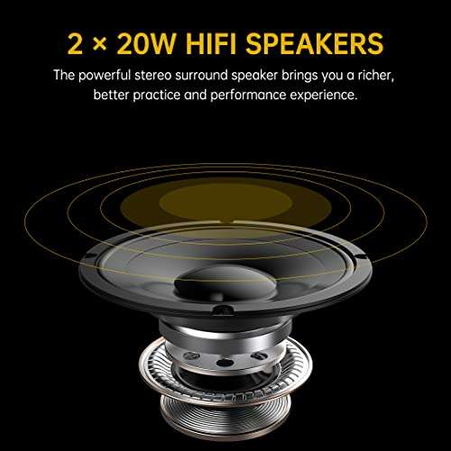 Rosen EP30 Beginner Digital Piano 88-Key Full Size Semi-Weighted Keyboard Piano, Portable Electric Piano with Sustain Pedal,Power Supply, 2x20W Speakers, Bluetooth and MIDI 3