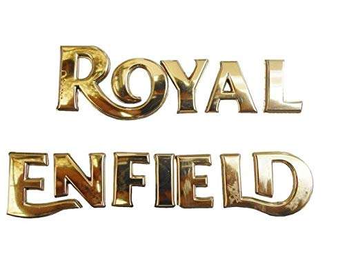 AOW ATTRACTIVE OFFER WORLD Tank Monogram For Royals Enfiield Emblem (Gold) Pack Of 2 3