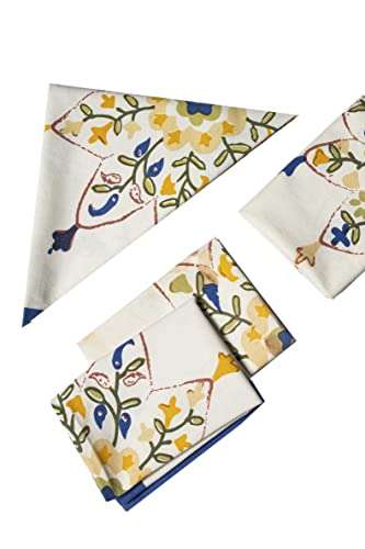 CONTRAST LIVING Reshama Hand Block Printed Kitchen Towel/Dish Towel/Hand Towel Multi Color Set of 3 Pcs 6