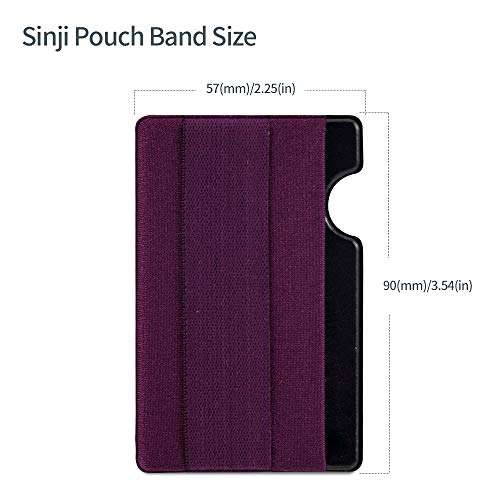 Sinjimoru Cell Phone Grip with Card Holder, Slim Wallet with Elastic Strap. Sinji Pouch Band Purple 3