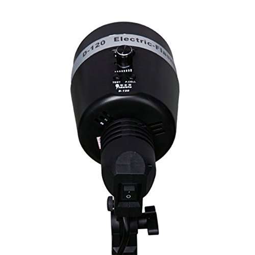 Dison D-120 Photo Studio Strobe Flash Light, E27 Master AC Slave Lighting Bulb Kit, 120WS 32GN 5500K, With E27 Bulb Holder Socket 2
