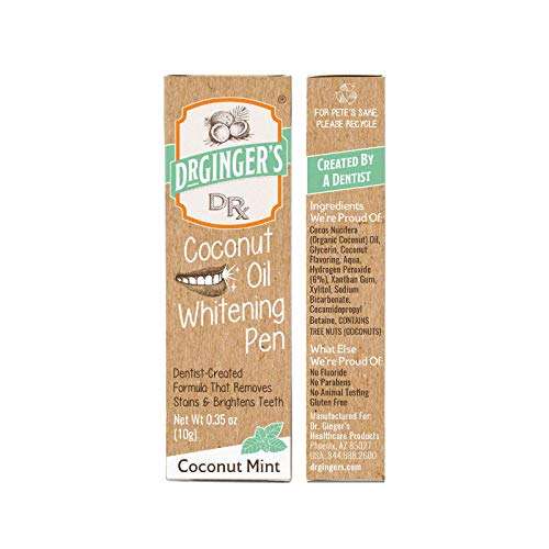 Dr. Ginger's Coconut Oil Tooth Whitening Pen – Rapid Brightening for Sensitive Teeth and Gums - Mint Flavor, 0.35oz - Blended with Teeth Whitening Essence and Xylitol for Brighter Smile 4