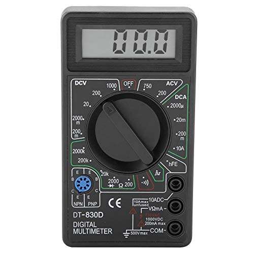 Oumefar Mini LCD Backlit Display Digital Multimeter Measures Resistance Voltmeter Ammeter Ohmmeter Testing Instrument with Ohm Volt Amp and Diode Voltage Tester Meter 2