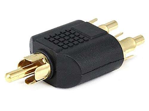 FEDUS RCA Male Plug to 2X RCA Male Plug Splitter Adapter Convered AV Video Y Splitter Cable Adaptor - 1